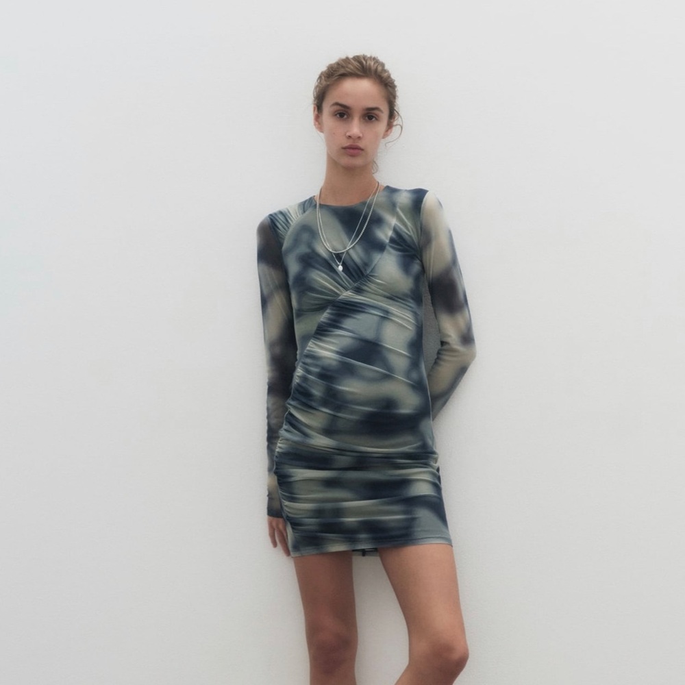 NWT Zara Printed Tulle Dress size Large ( reference code 4688/320) mini dress